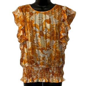 Pleione Sleeveless Blouse Orange Women Size Medium
